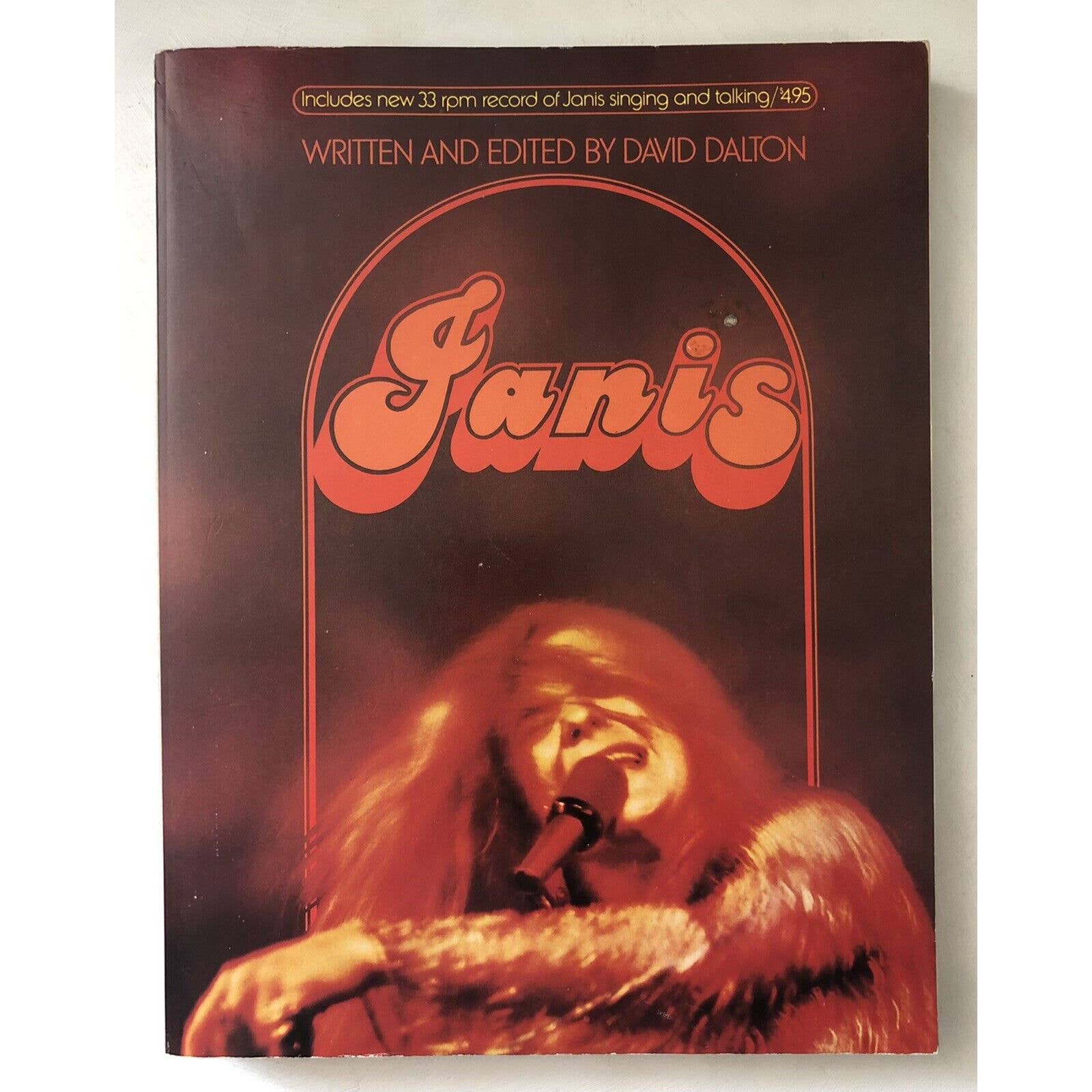 Vintage 1971 Janis Joplin First Printing SC Book 33 RPM Red Flex Record Dalton