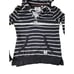 Wanakome Women's Black Striped Nautical Fisherman Lace-up Shelby Hoodie Size M
