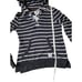 Wanakome Women's Black Striped Nautical Fisherman Lace-up Shelby Hoodie Size M
