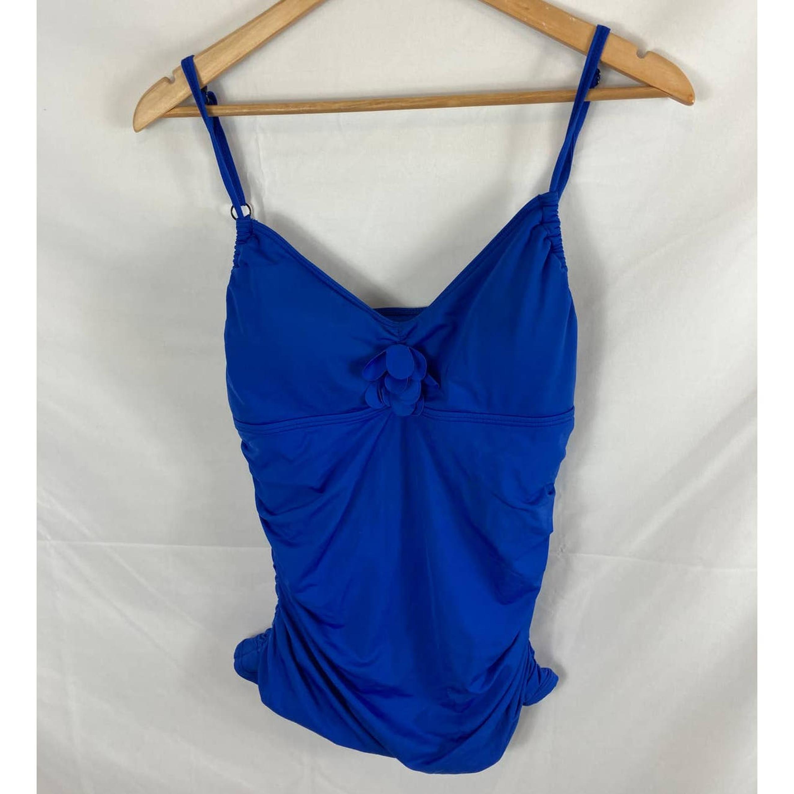 Kenneth Cole New York Tankini Bikini Top Blue Size Large