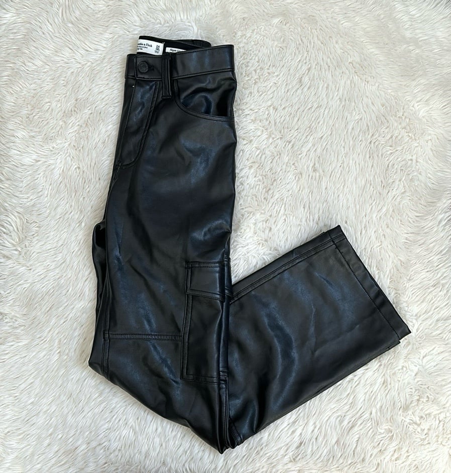 Abercrombie & Fitch vegan leather cargo pants