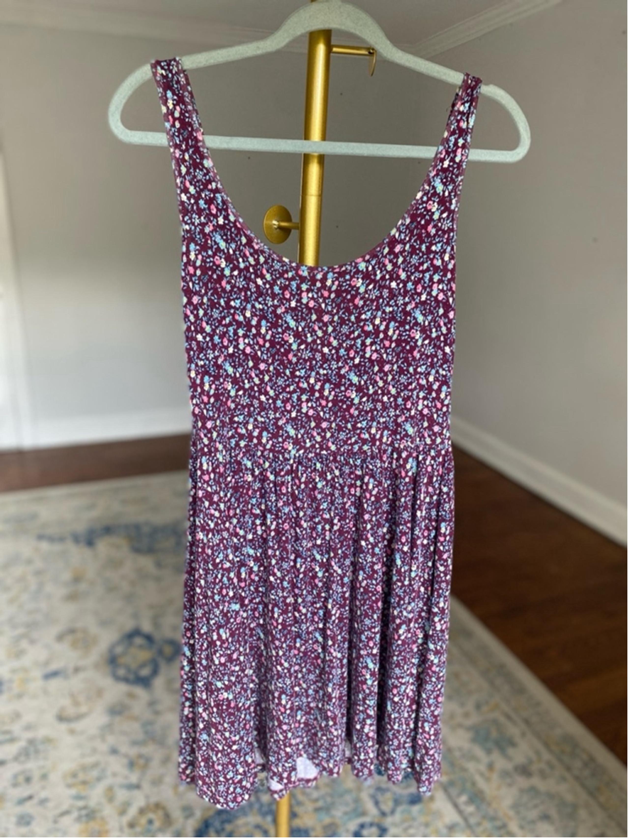 American Eagle Ditsy Floral Babydoll Mini Dress Cottagecore Spring Easter Summer