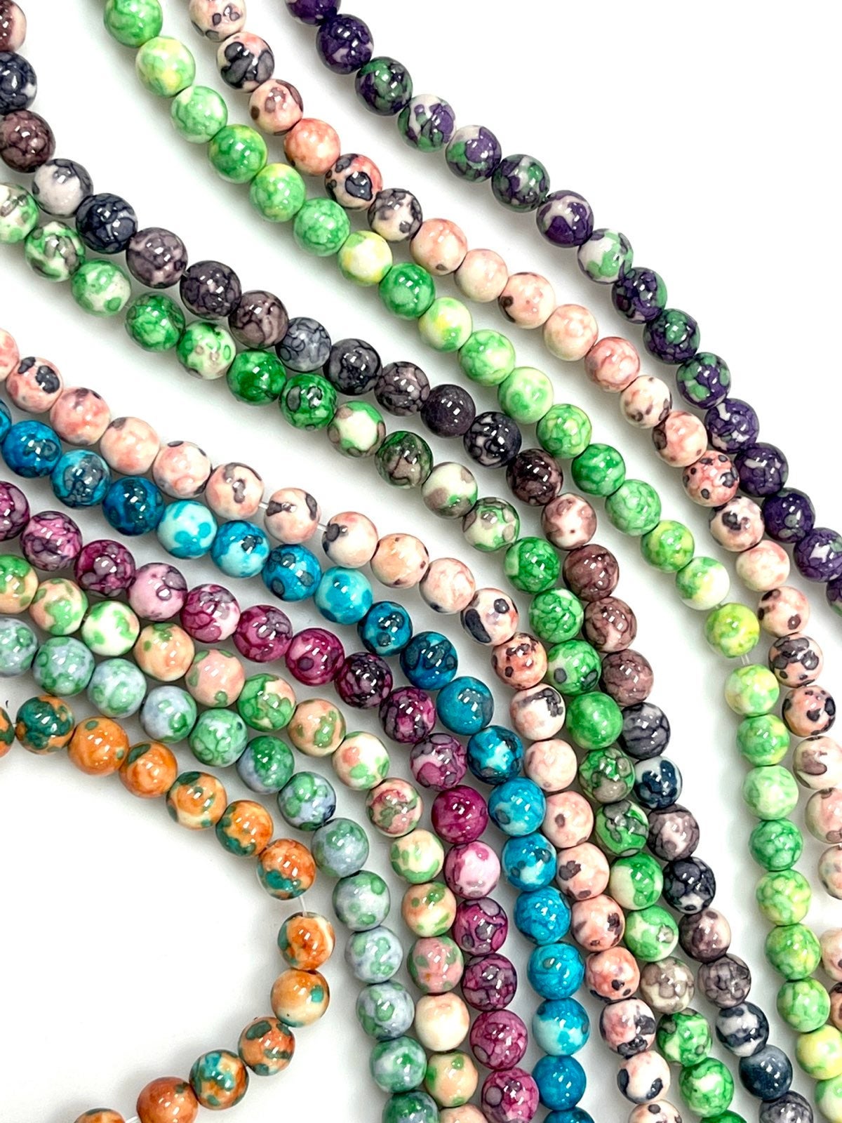 11 Long Strands of Rain Jasper Gemstone