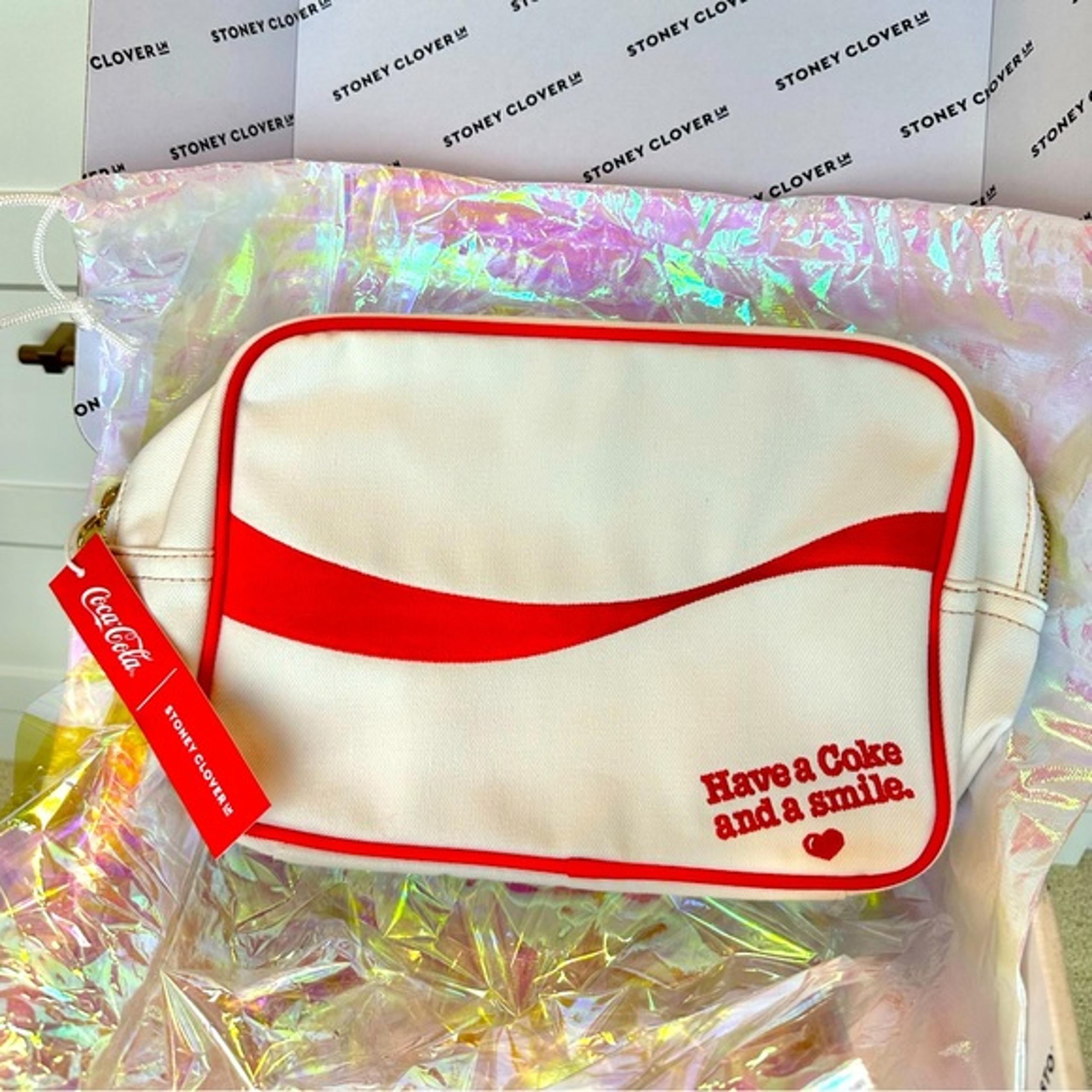 Stoney Clover Lane x Coca Cola Embroidered Large Pouch NWT