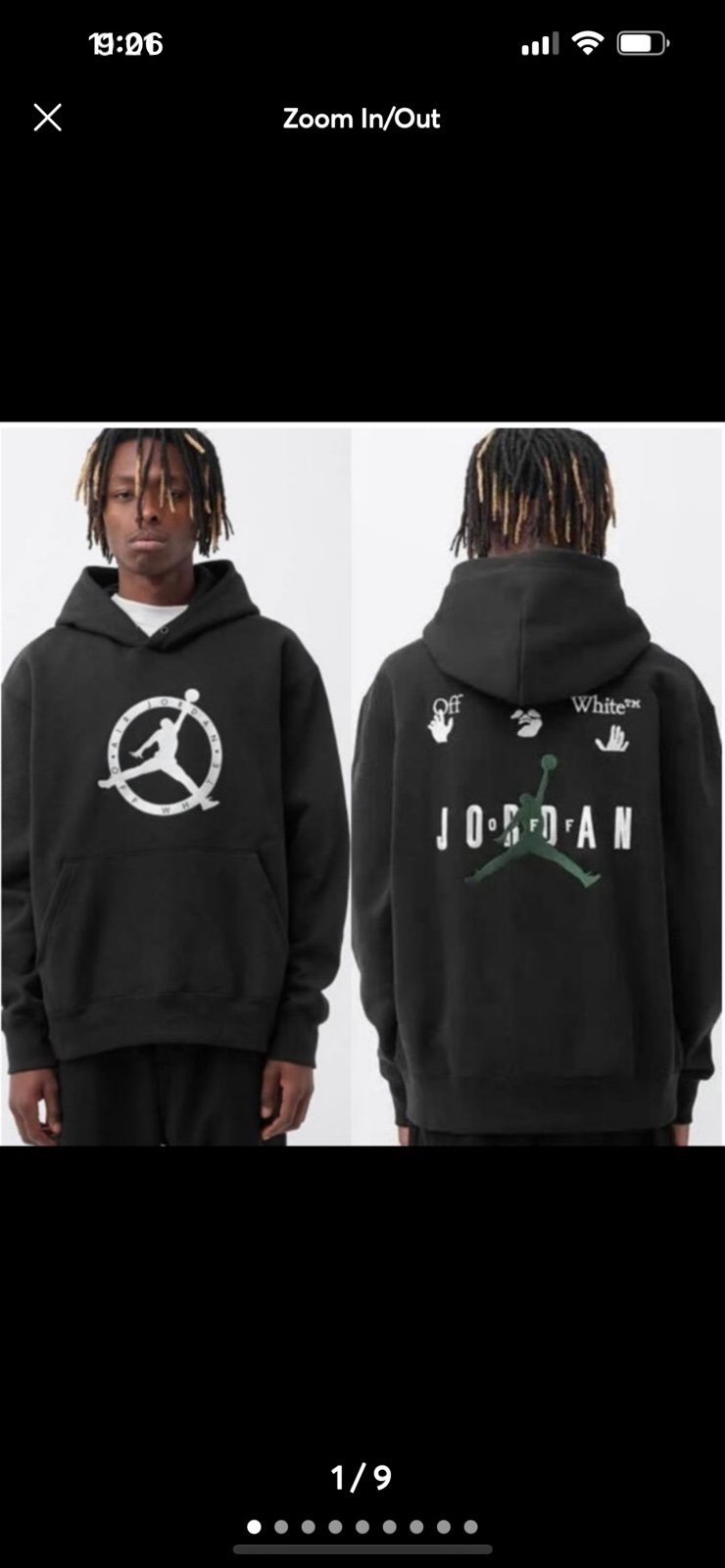 NWT OFF-WHITE x Jordan Black Hoodie