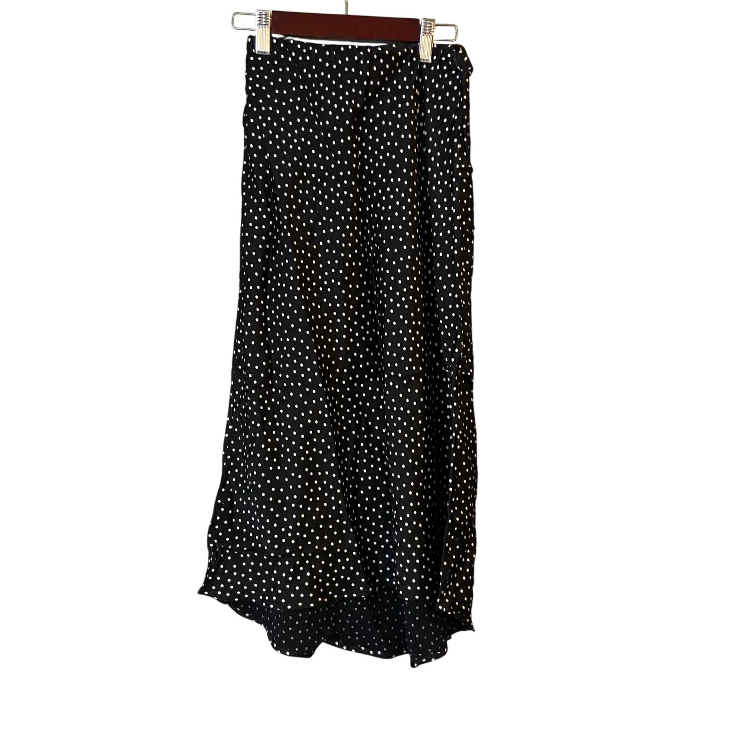 Abercrombie & Fitch Women's Size XS Black and White Polka Dot Midi Skirt