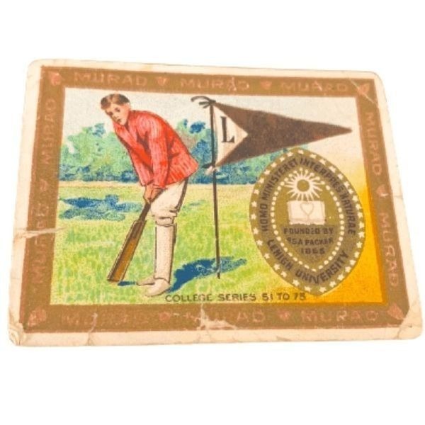 Rare Vintage Lehigh University Trading Card, Murad Tobacco College Card Cricket