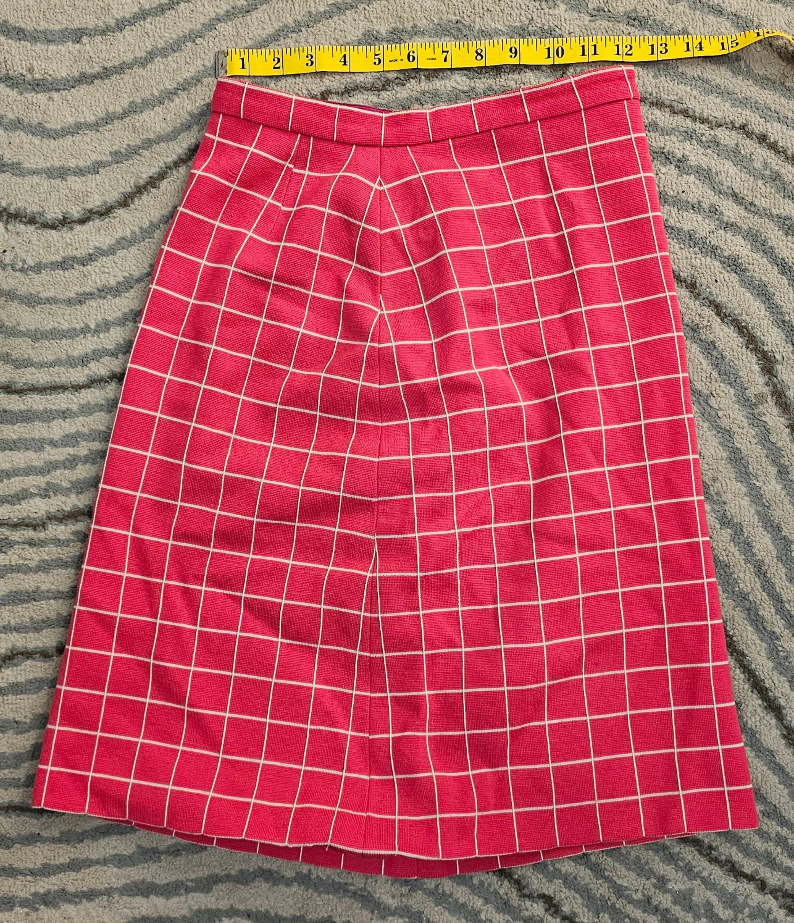 LUCIA mini skirt Red in large check,Made In ITALY