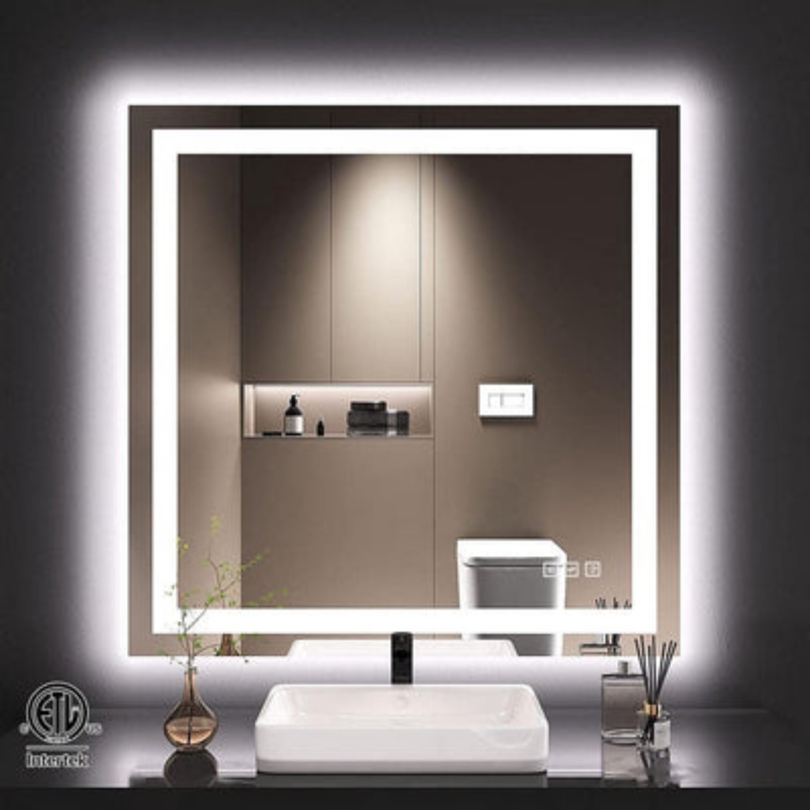 新規購入 TOOLKISS 36 in. W x 36 in. H Rectangular Frameless LED コレクション