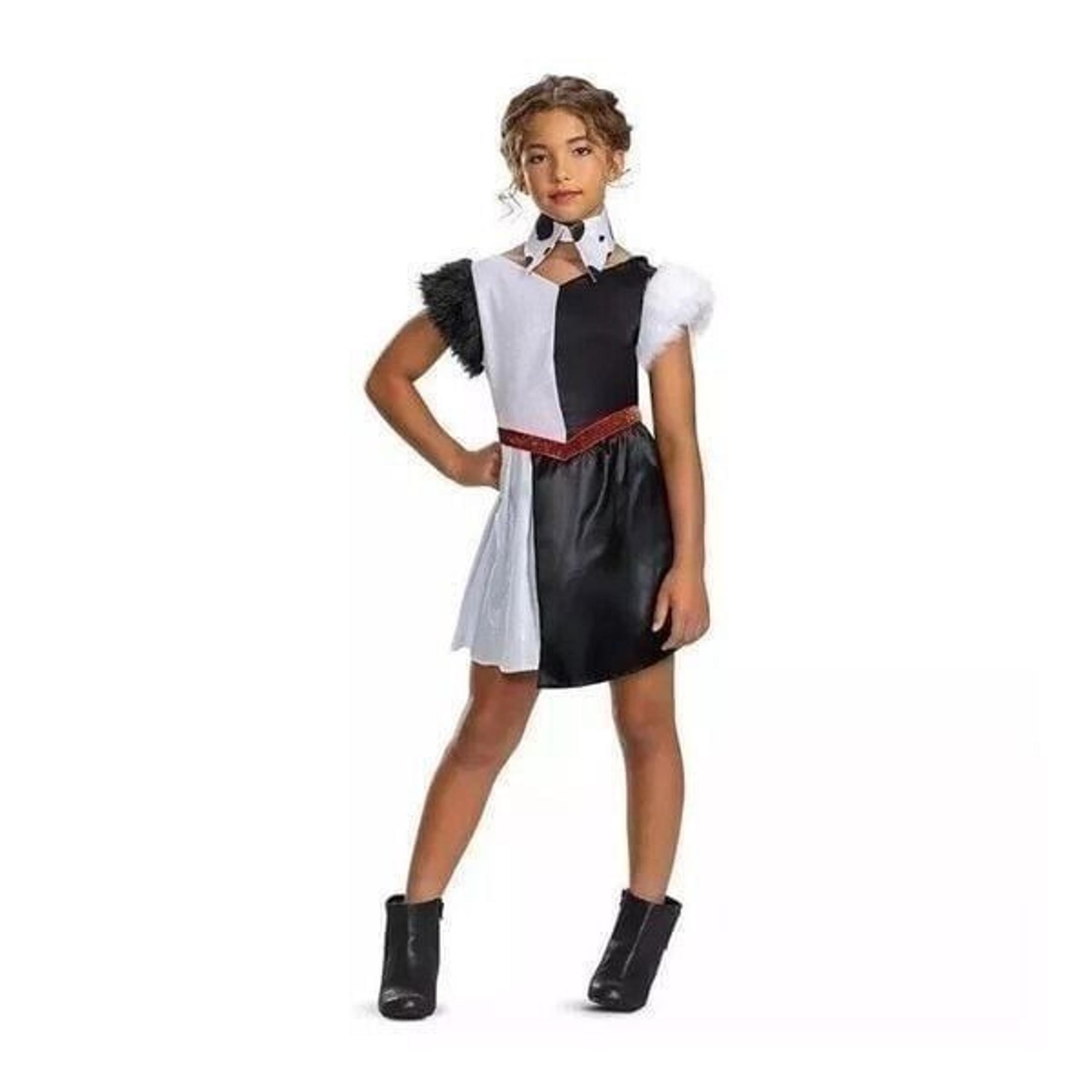 Disney Villains Kids Cruella de Vil Halloween Costume Dress - 7-8 Medium #1132