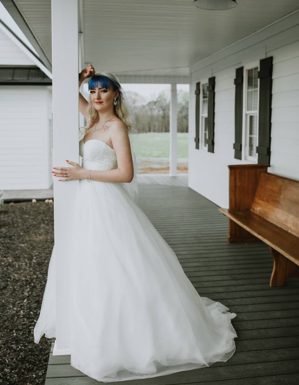Wedding Dress with belt and veil