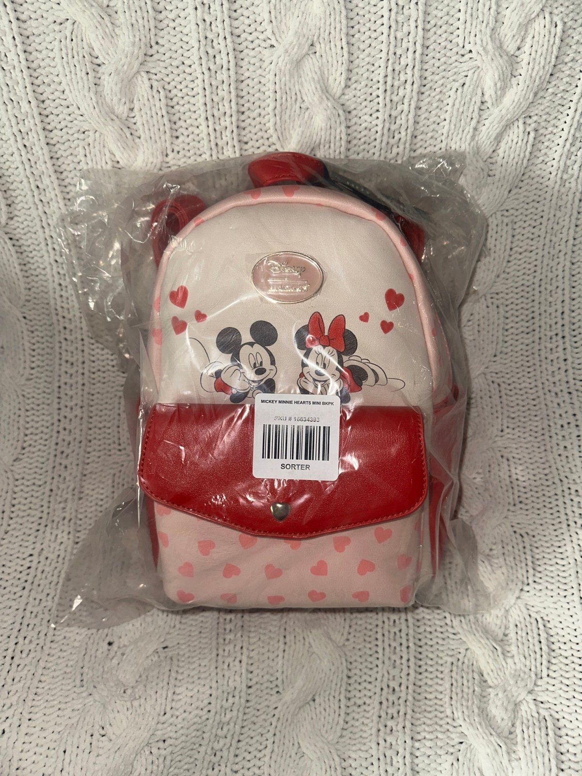 Disney Mickey Minnie Mouse Hearts Mini Backpack VALENTINES bundle Coin purse
