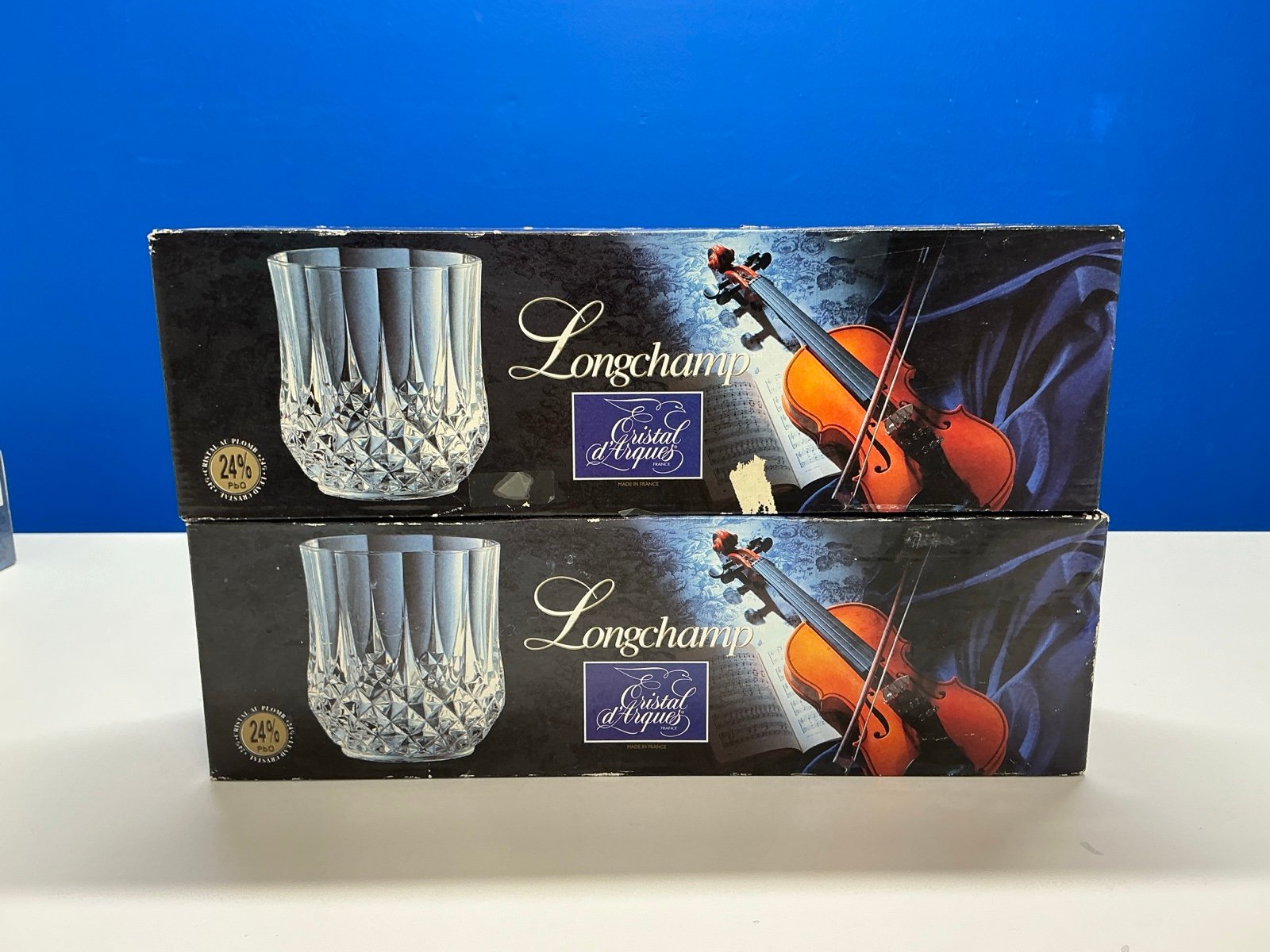 Cristal d'arques LongChamp Set 8 Old Fashion Tumblers - Brand New in Orig Box
