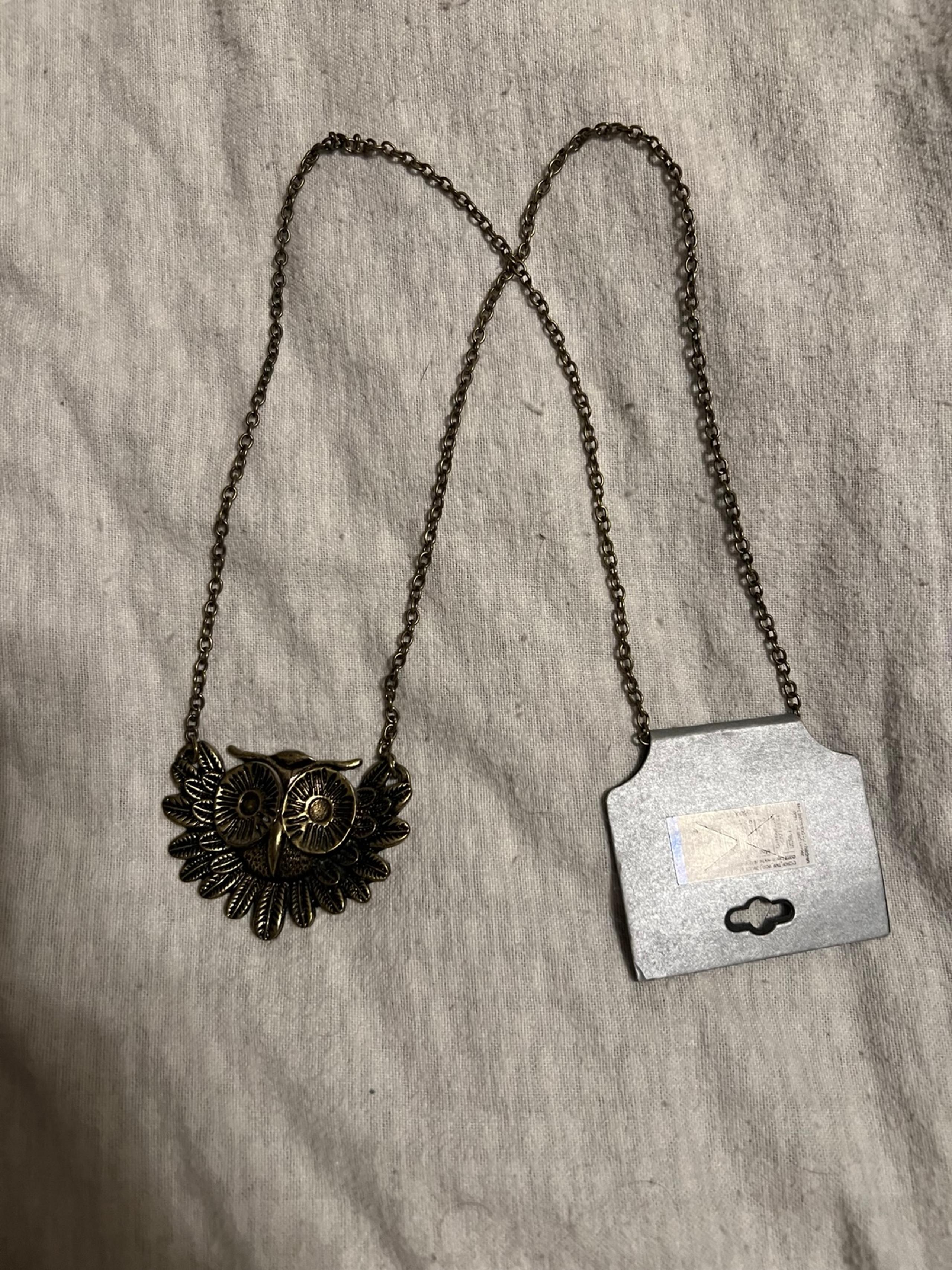 Bronze Owl Pendant Necklace