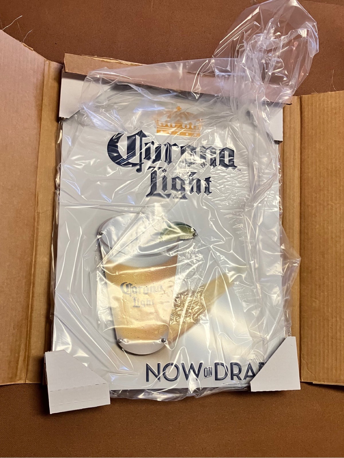 Corona Light draft beer 3D metal sign