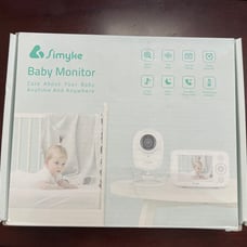 Simyke Video WiFi Baby Monitor w/ App & Screen, 1080P Cameras, Cry Detection