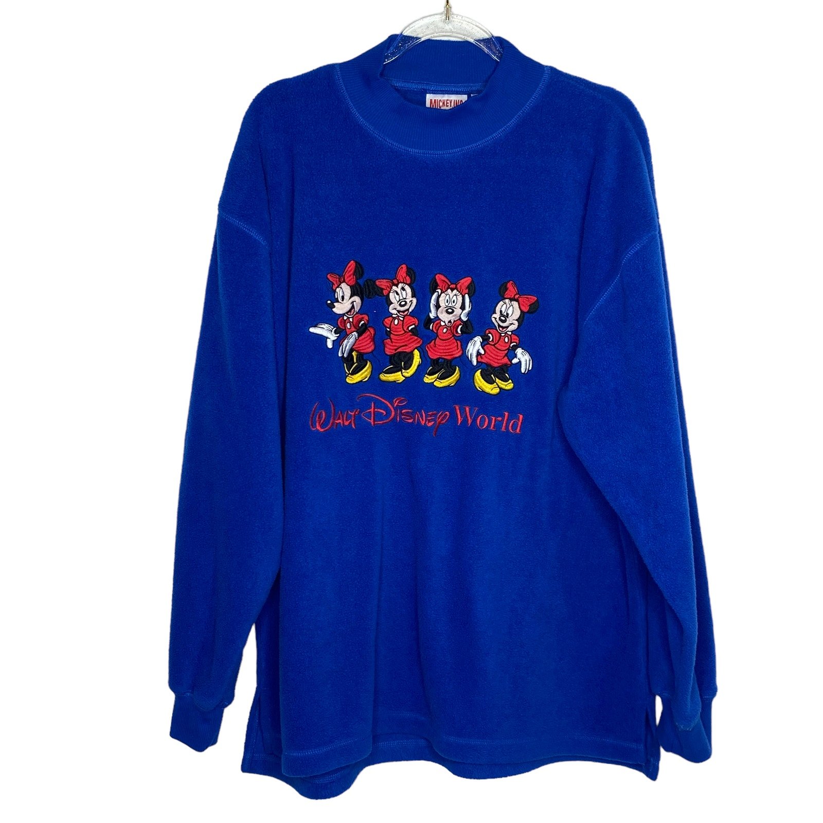 Vintage Disney Mickey Inc Womens Size Medium Blue Minnie Mouse Fleece Top
