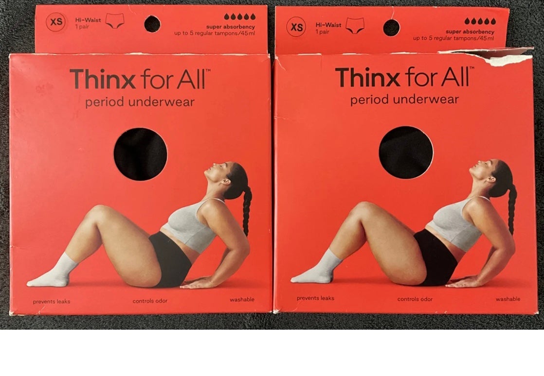 Brand New THINK FOR ALL Period Underwear Hi-Waist XS Super Absorbency 2pack