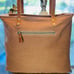 Real Cowhide Myra Western Hand Tooled Embossed Leather Canvas Shoulder Tote Bag
