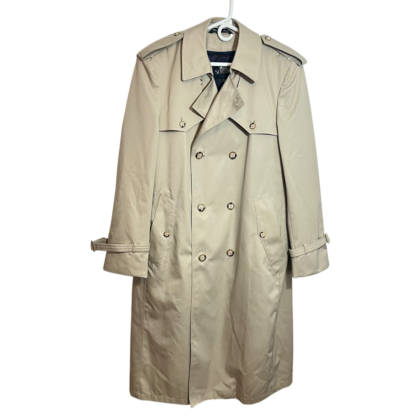 Stafford Lined Trench Coat Mens Size 40 Long