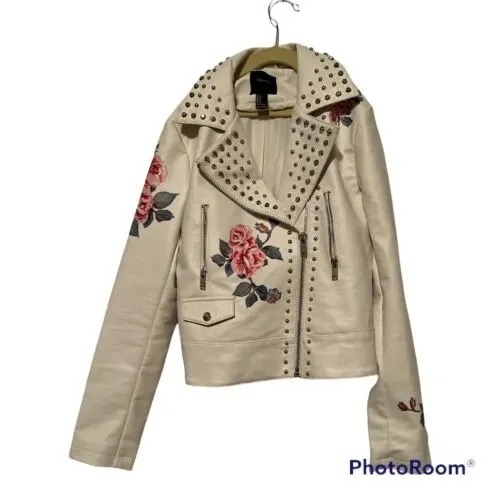 Forever 21 Premium Label Rose Rhinestone Jacket Small