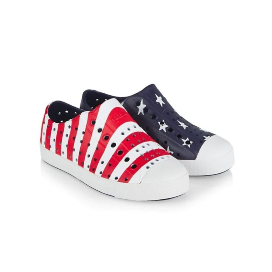 Native Red White & Blue Stars & Stripes Jefferson Print Shoes Toddler Size 4