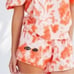 Clare V. Tie Dye Tangerine Orange Sweat Shorts With Eye Detail