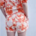 Clare V. Tie Dye Tangerine Orange Sweat Shorts With Eye Detail