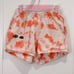 Clare V. Tie Dye Tangerine Orange Sweat Shorts With Eye Detail