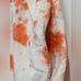 Clare V. Tie Dye Tangerine Orange Sweat Shorts With Eye Detail