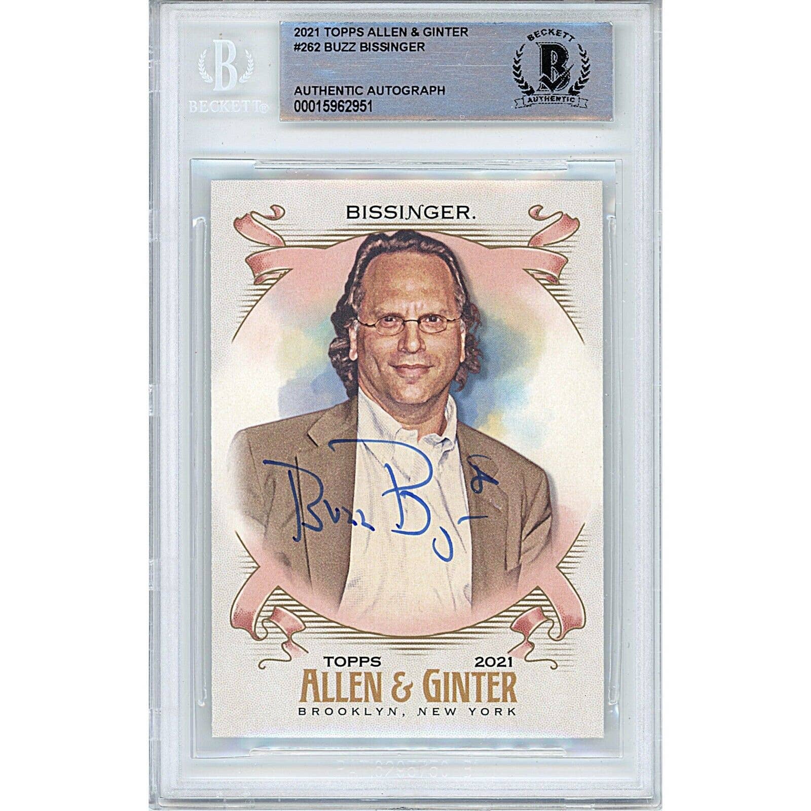 Buzz Bissinger Signed 2021 A&G Football Trading Card Beckett Authenticated Slab