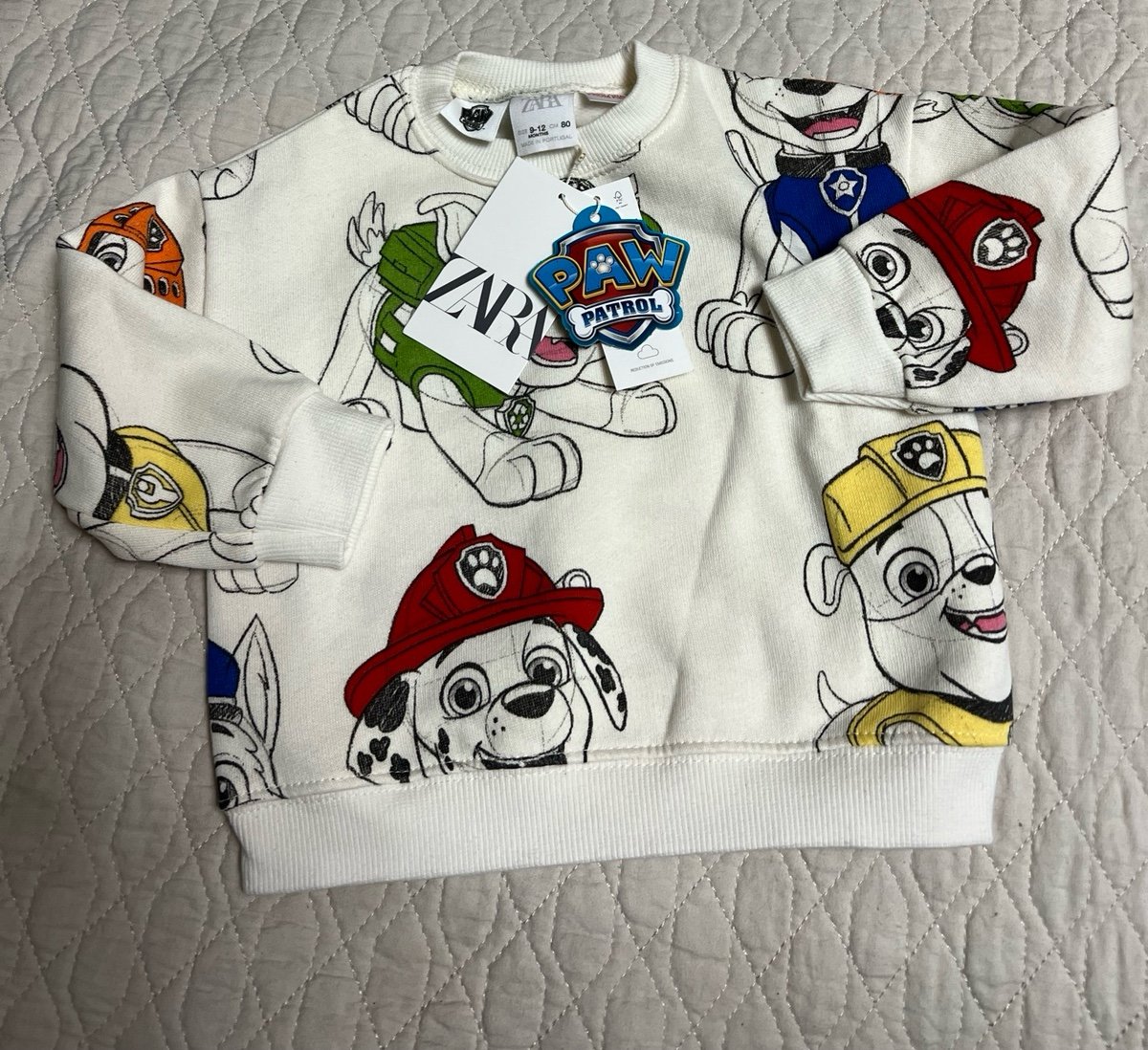 zara new paw patrol top sz 9-12 m