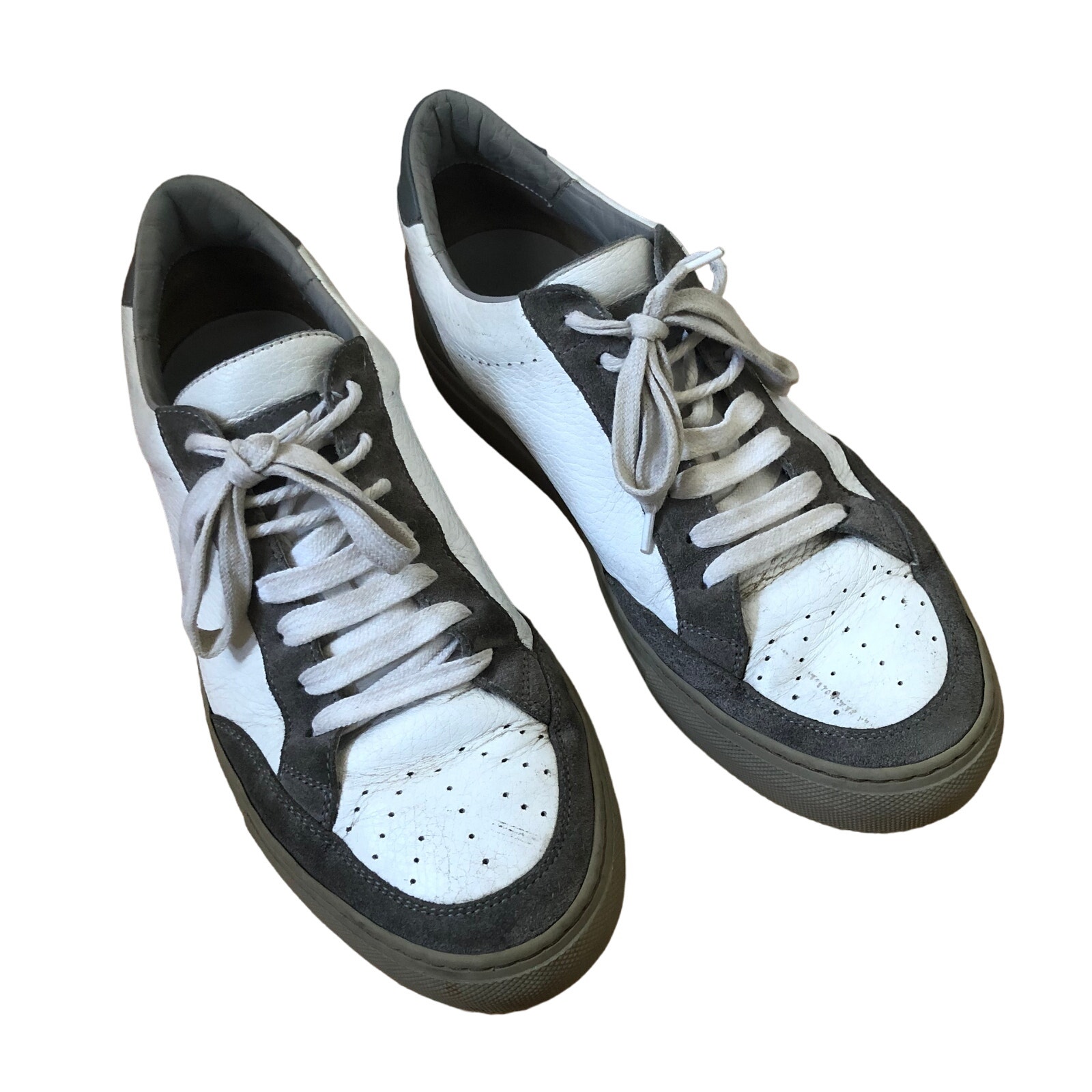 Brunello Cucinelli Men's Leather Colorblock Sneakers Shoe 42 EU 9 US Gray White