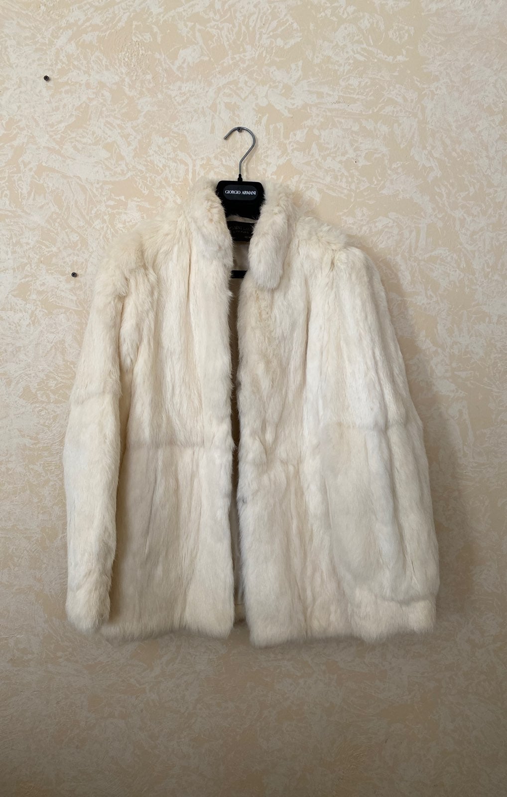 Vintage rabbit Fur Coat ivory Small medi