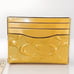 NWT COACH Slim ID Card Case Wallet In Signature Patent Leather Gold CU119