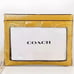 NWT COACH Slim ID Card Case Wallet In Signature Patent Leather Gold CU119