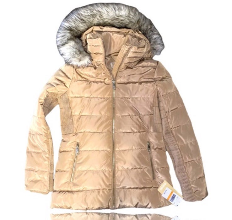 NEW Michael Kors CAMEL Puffer Coat Jacket Size SMALL