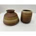 Vintage Hand Made Pottery Stoneware Bud Vase And Bowl Brown Earth Tones Signed