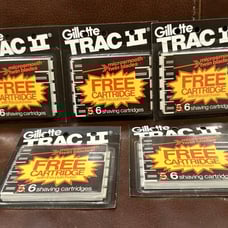 30 Gillette Trac II Razor Blade Refills Cartridges Brand New Sealed Old Stock