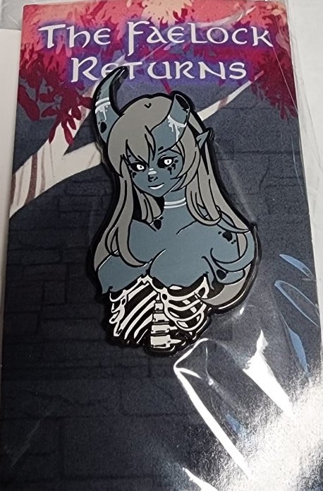 Female demon torso rib cage enamel Pin