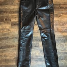 Vintage Y2K GAP Black Boot Cut Leather Pants Size:4 Genuine Leather Lined