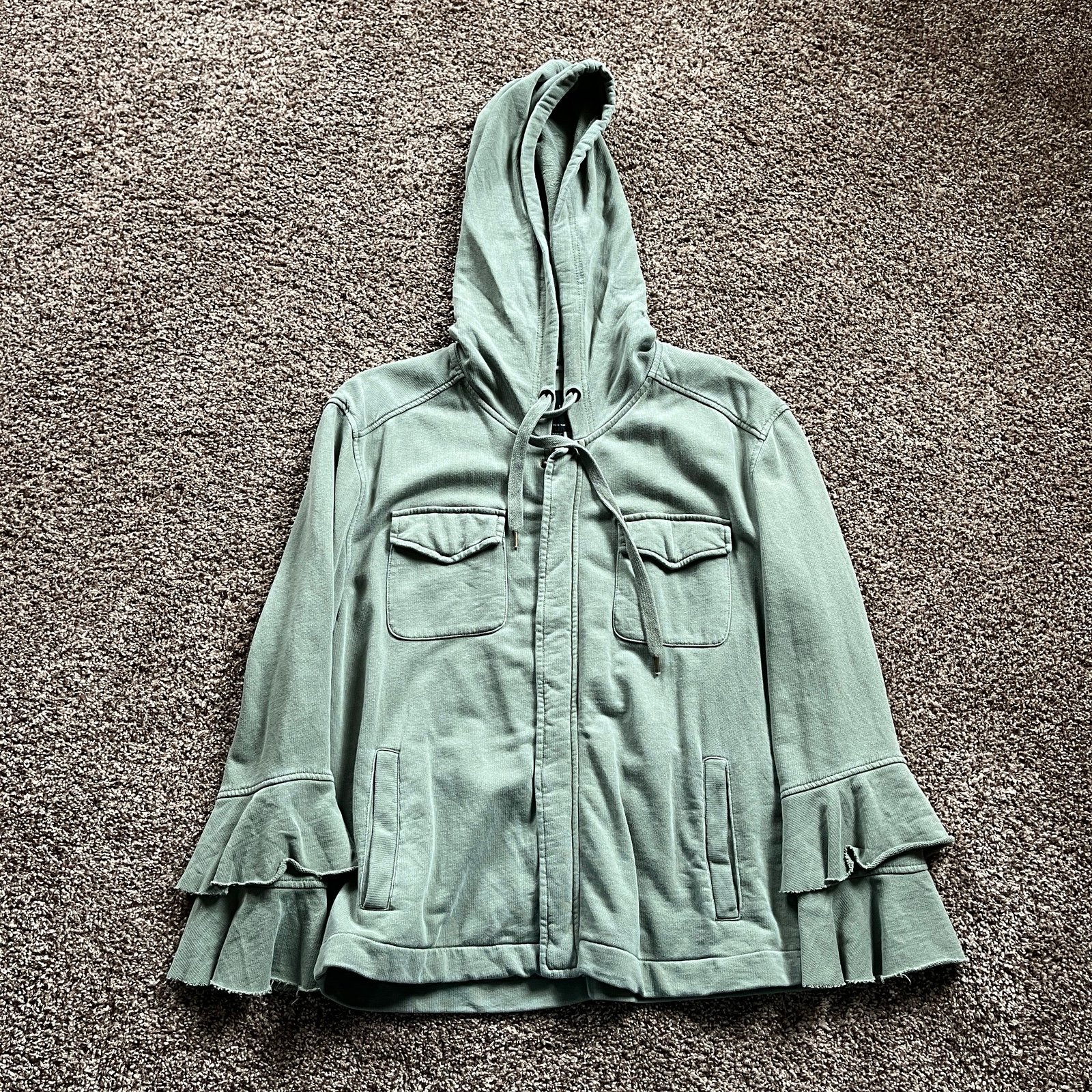 Sanctuary Army Green Ruffle Jacket