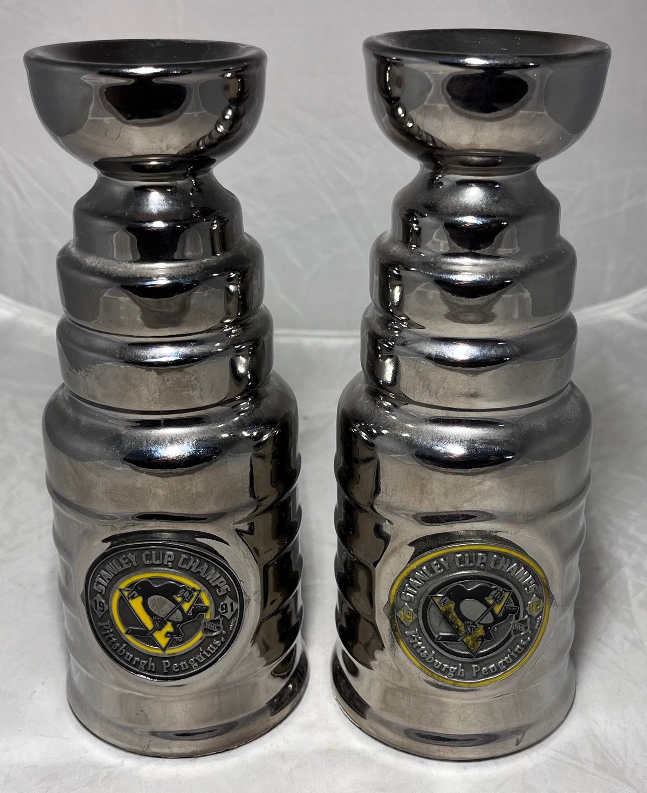 VTG Pittsburgh Penguins Hunter Manufacturing (1997) Replica Stanley Cups 91, 92