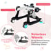 4-in-1 Baby Walker Foldable Activity Push Walker Adjustable White