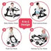 4-in-1 Baby Walker Foldable Activity Push Walker Adjustable White