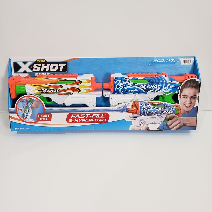 New Zuru XShot Water Guns Fast-Fill Skins Hyperload Wave & Inferno 2 Pack Sealed