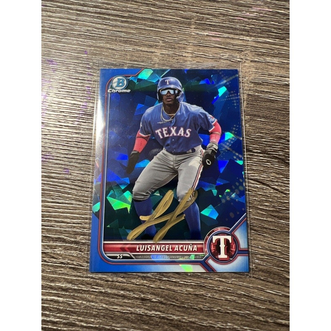 Luisangel Acuna 2022 Bowman Chrome Sapphire Auto #BCP-72 - Gold On Card Auto