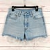 Levi’s 501 High Rise Light Wash Distressed Button Fly Cutoff Jean Shorts