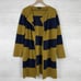 J.Crew Juliette Collarless Sweater Blazer M Rugby Striped Navy Yellow Wool Blend