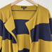 J.Crew Juliette Collarless Sweater Blazer M Rugby Striped Navy Yellow Wool Blend